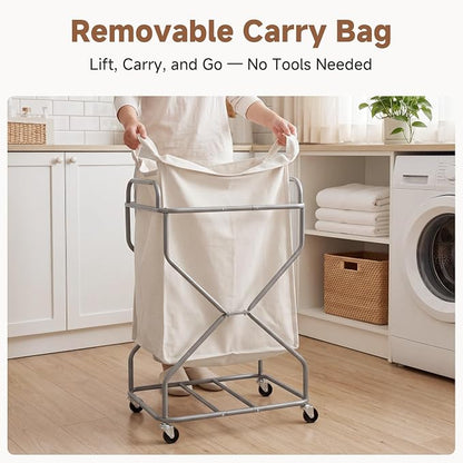 StorageWorks Laundry Basket, Rolling Hamper - Image 5
