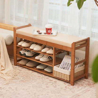 PETKABOO Hall Tree with Bench and Shoe Storage, Coat Rack Shoe Bench Set with - Image 4
