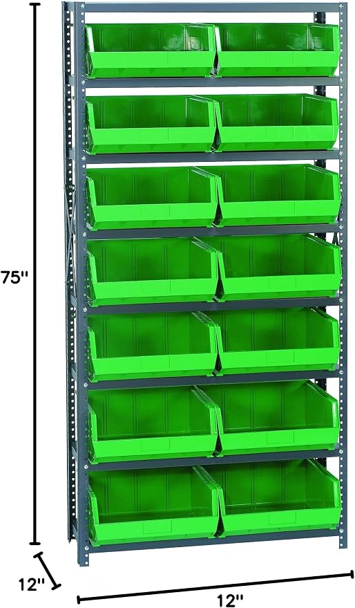 Quantum Storage Systems QSBU-250GN Giant Open Hopper Steel Shelving System - Image 2