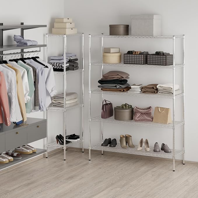 18" Deep x 54" Wide x 74" Height Wire Shelving Kit | 5-Tier | NSF Commercial - Image 7