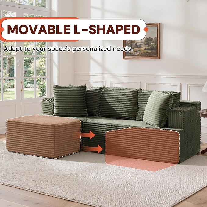 Korser Boneless Couches for Living Room, Cloud Couch Sectional - Image 8