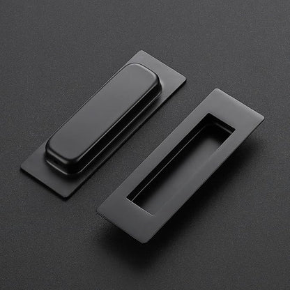 Ravinte 4 Pack Black Sliding Closet Door Handles Black Flush Pulls 5.9in Length - Image 2