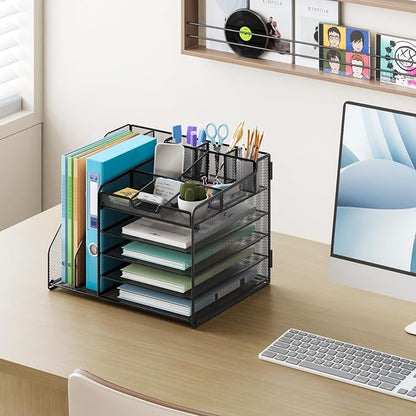 Lavatino Desk Organizer, 5-Tier Metal Mesh Paper Letter Tray - Image 4