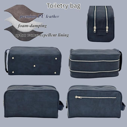 Dopp Gift Large Travel Toiletry Bag Premium Quality PU Leather Two compartments - Image 5