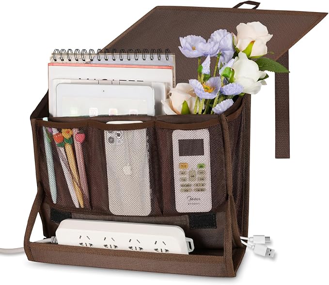Bedside Storage Organizer with Power Strip Holder and Adjustable Straps Bed by Retyion