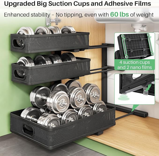 Kitstorack Under Sink Organizer, Slide out Storage Drawer Rack - Image 7