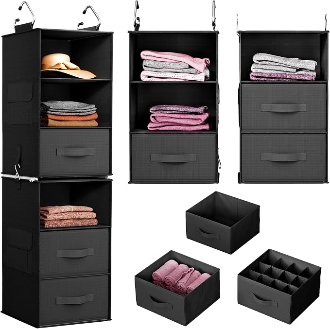 Pipishell 6-Shelf Hanging Closet Organizer, Hanging Shelves by Pipishell
