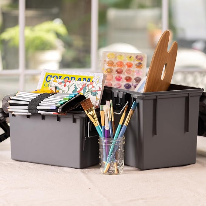 Sheffield Ammo Box Made in USA, Stackable Lockable Ammo Storage Box, Water & - Image 3