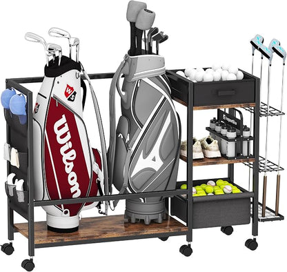 Golf Bag Storage Organizer for Garage, Golf Organizer by Homeiju