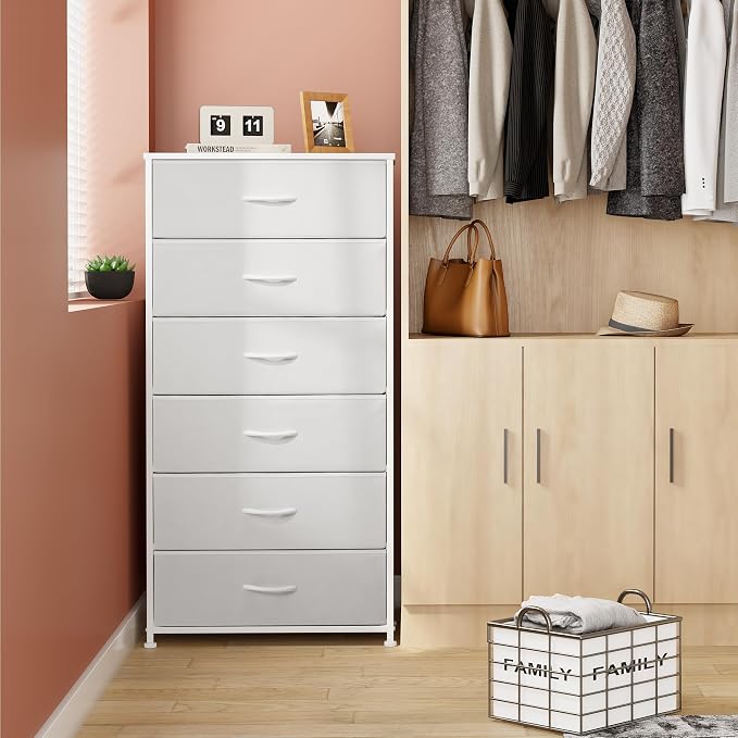 Tall 6-Drawer Wide Fabric Storage Tower Dresser - Image 2