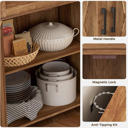 Homhedy Sideboard Buffet Cabinet, Coffee Bar Storage Cabinet - Image 6