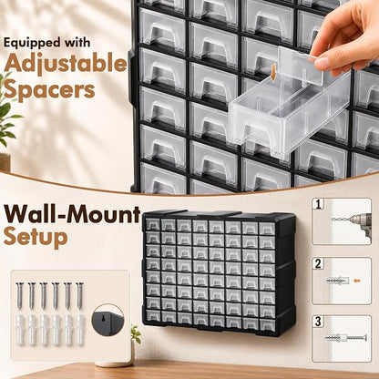 64-Drawer Organizer for Garage Building Bricks Storage,  Drawer - Image 8