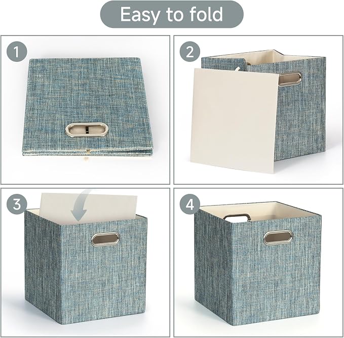 Posprica Storage Basket Bins, 13×13×13 Foldable Storage Boxes Fabric Drawer - Image 5