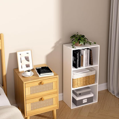 Wooden 3 Cube Storage Organizer, 3 Tier Low Bookcase Freestanding Storage - Image 8