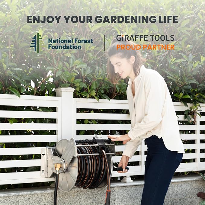 Giraffe Tools Stainless Steel Garden Hose Reel Heavy Duty, Wall/Floor Mounted - Image 7