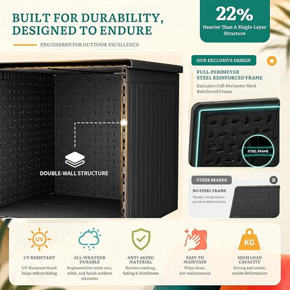 YITAHOME XXL 300 Gallon Extra Large OutdoorDeck Box, Lockable Resin Storage Box - Image 4