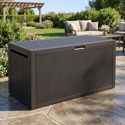 YITAHOME 95 Gallon Outdoor Storage Deck Box, Waterproof Resin Deck Box w/Handles by YITAHOME
