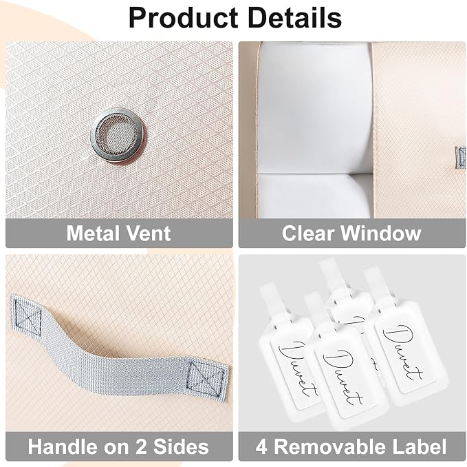 Comforter Storage Bag - 130L Large Capacity Blanket Storage Bags 3-Layer Ultra - Image 6