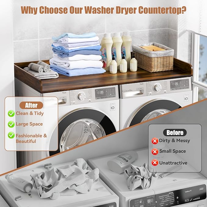 Washer Dryer Countertop, 27.5" D x 54" W Washer and Dryer Topper Covers - Image 4