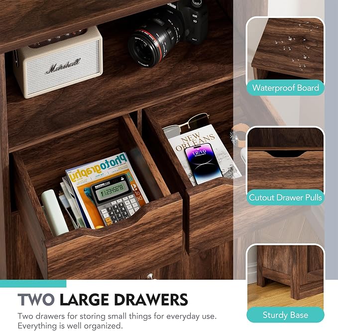 Vongrasig Bathroom Storage Cabinet, 42.5" H Freestanding Floor Cabinet | Wooden - Image 6
