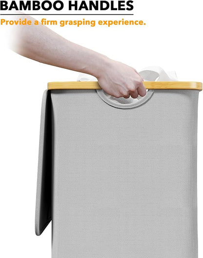 SpaceAid Laundry Hamper with Lid, 110L Large Tall Clothes Basket Bin with - Image 6