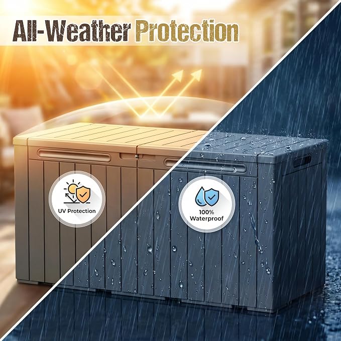 110 Gallon Deck Box Outdoor Indoor Waterproof Storage Box - Image 5