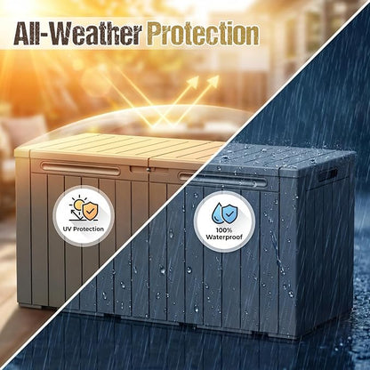 110 Gallon Deck Box Outdoor Indoor Waterproof Storage Box - Image 5