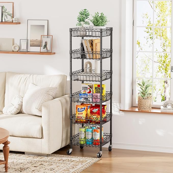 6 Shelves Storage Shelf Wire Closet Bathroom Organizers Metal Pantry Kitchen - Image 7