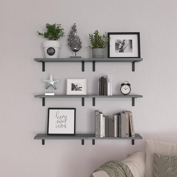 WOPITUES Wood Floating Shelves Set of 6, Shelves - Image 6