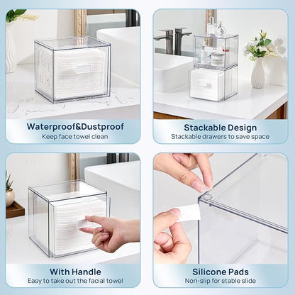 Vtopmart Disposable Facial Towels Holder, Acrylic Box Hold 50 Count, Stylish - Image 5