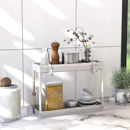 Simple Houseware 2-Tier Under Sink Organizer Storage Tray - Image 4