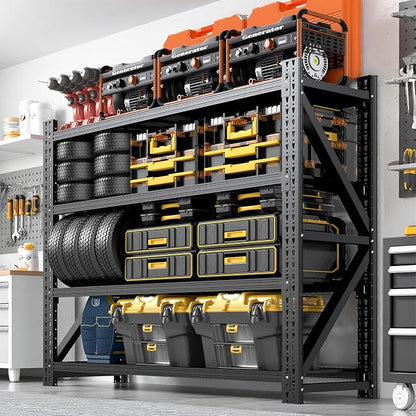 Heavy Duty Garage Storage Shelves 5000LBS Capacity, 4-Tier Large Industrial by BIZOEIRON