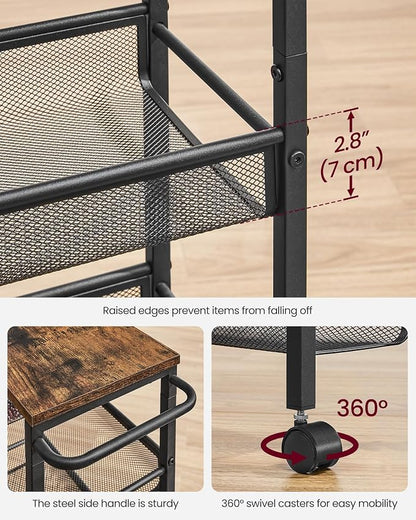VASAGLE Slim Rolling Cart, 5-Tier Storage Cart, Narrow Cart - Image 7