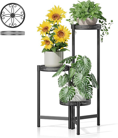 Plant Stand Indoor Outdoor, 3 Tier Corner Metal Flower Display Holder Shelf by Unknown