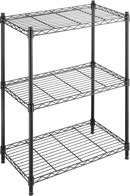 Whitmor 3 Tier Shelving Unit, Metal Storage Shelves, Adjustable Heavy Duty Shelf by Whitmor
