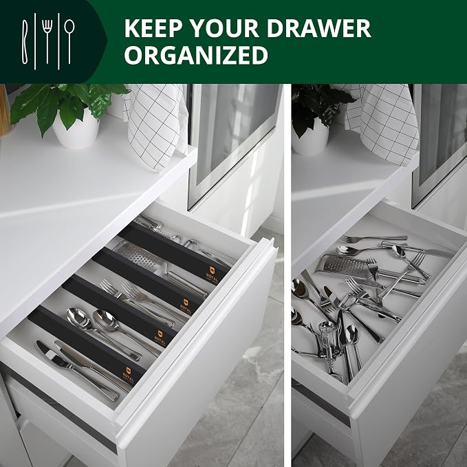 Bamboo Drawer Dividers Organizers, Adjustable Drawer Separator Splitters - Image 7