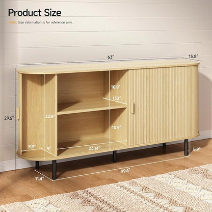 63" Sideboard Buffet Cabinet - Image 2