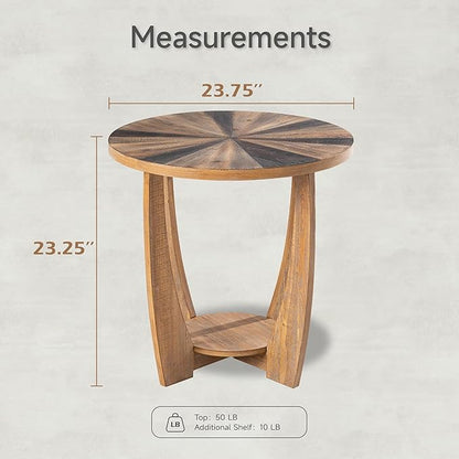 COZAYH Rustic Farmhouse End Table - Image 2