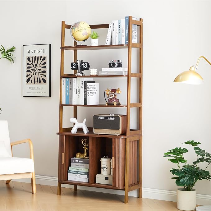 4-Tier Bookshelf, Tall Bookcase - Image 4