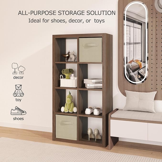 Bookshelf Cube Storage Organizer, 8-Cube Shelf Bookcase - Image 6