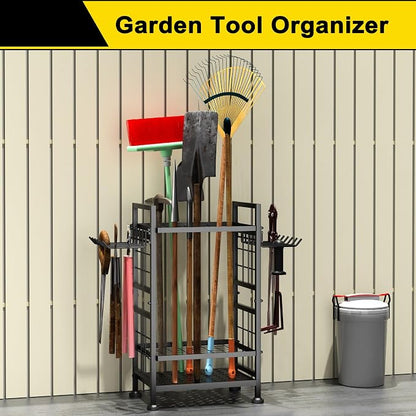 3 Tier Garden Tool Organizer, Garage Storage and Organization, Metal Yard Tools - Image 2