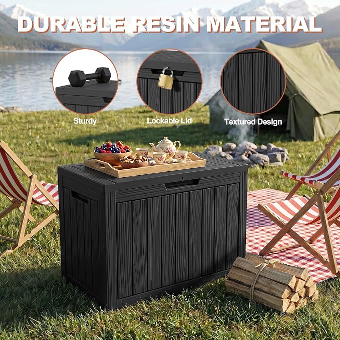 EFU Outdoor Storage Box 60 Gallon Deck Box Lockable UV Resistance Waterproof - Image 3