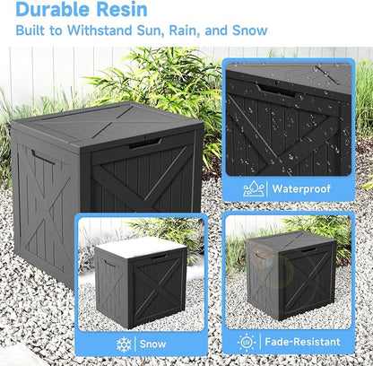 EasyUp 40 Gallon Deck Boxes Outdoor Waterproof, Weatherproof Outdoor Deck Box - Image 5