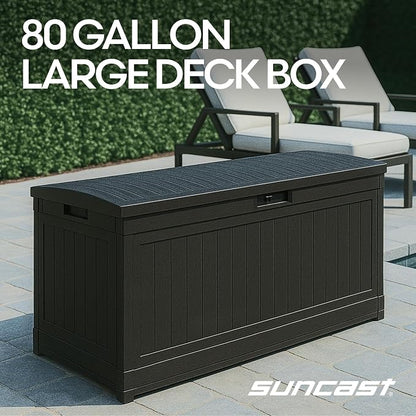 Suncast 80-Gal. Waterproof Resin Large Outdoor Patio Deck Box - Image 2