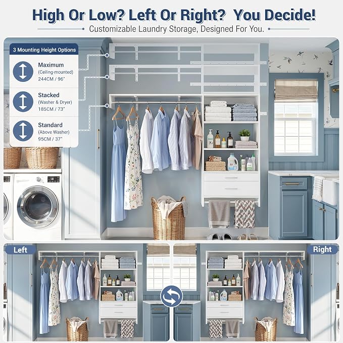 Armocity 60" Wall Mounted Laundry Room Organization - Image 5