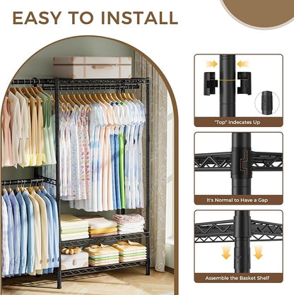 Golpart Heavy Duty Clothes Rack Metal Wardrobe - Image 6