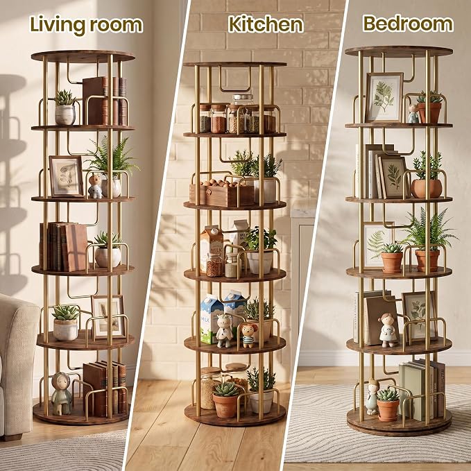 360° Rotating Bookshelf, Revolving Bookcase - Image 7
