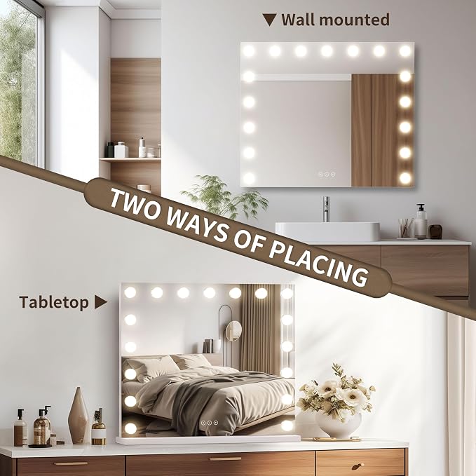 Vanity Mirror with Lights, Makeup Mirror with 17 Dimmable LED Bulbs, 3 Color - Image 6