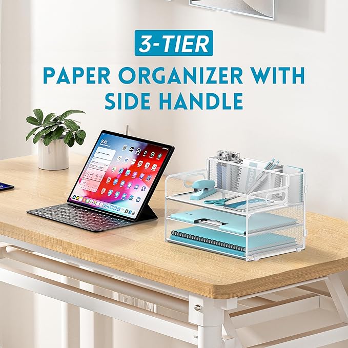3 Tier Paper Letter Tray Organizer - Image 2
