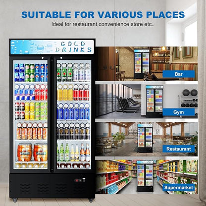 Commercial Glass Door Display Refrigerator 30 cu.ft Cooler Commercial Beverage - Image 6